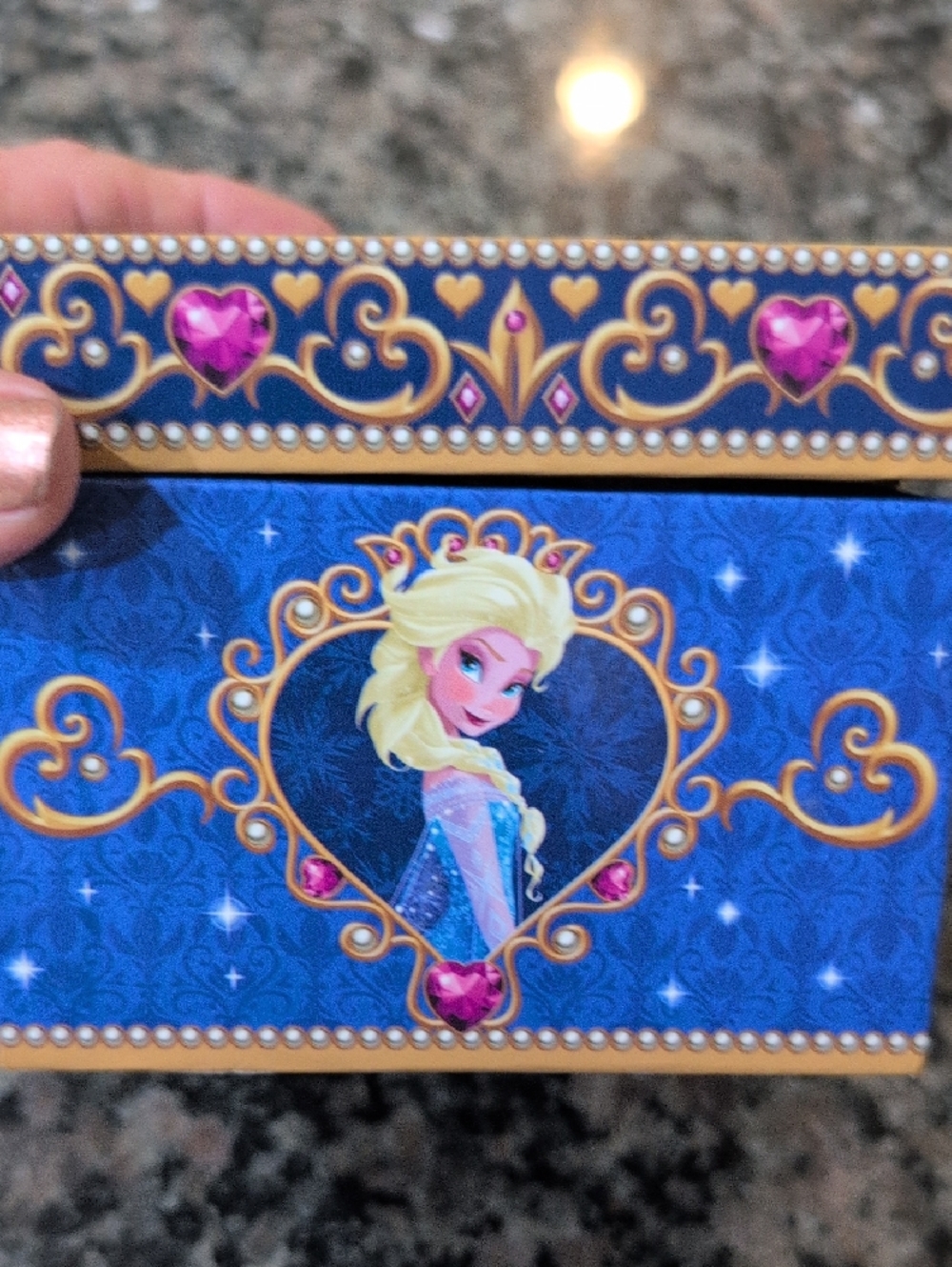Disney Frozen Elsa & Anna Decorative Jewel-Trim Music Box in Purple and Blue - Picture 5 of 6